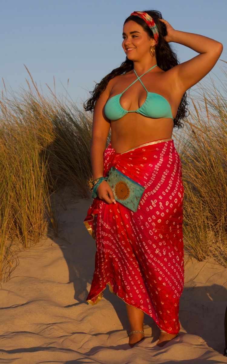 PAREO MULTIPOSICIÓN DUPATTA VANDANI GOLD.Solo 1 disponible en stock