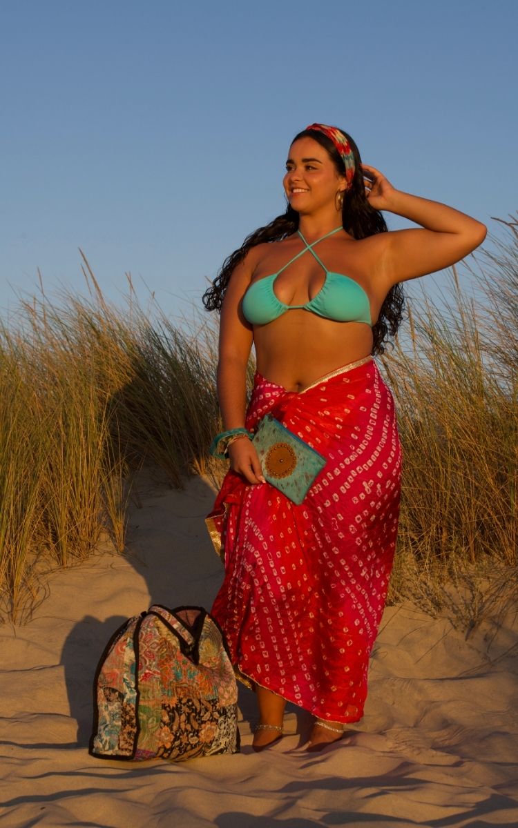 PAREO MULTIPOSICIÓN DUPATTA VANDANI GOLD.Solo 1 disponible en stock